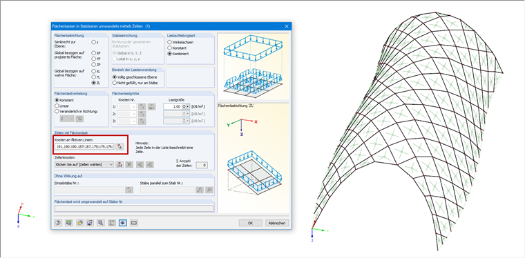 Erstellen der fiktiven Linien