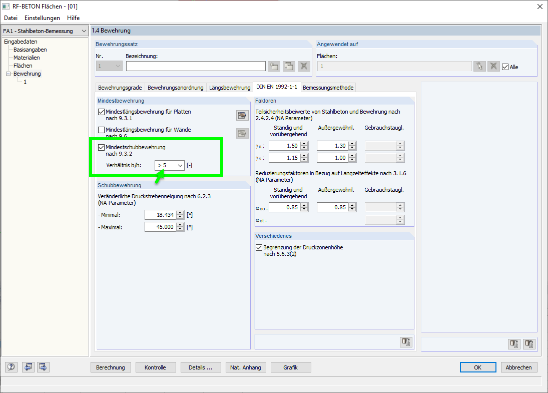 Option zur Mindestschubbewehrung