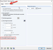 Aktivieren der CAD/BIM Option nach der Auswahl der zu importierenden Datei