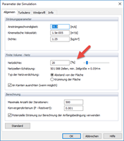 Parameter der Simulation