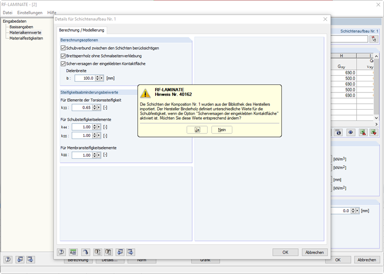 Hinweis Scherversagen