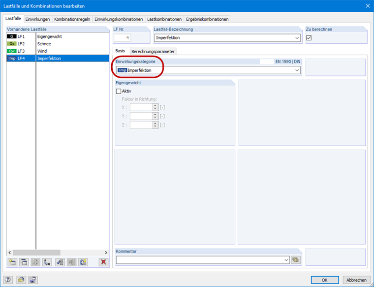 Definition der Einwirkungskategorie