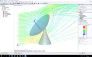 Windströmung um komplexe Antennenanlage