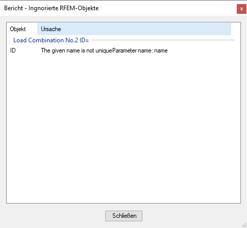 Fehler "The given name is not unique Parameter name: name"