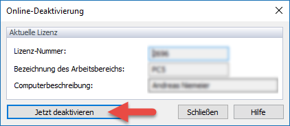 Online-Deaktivierung