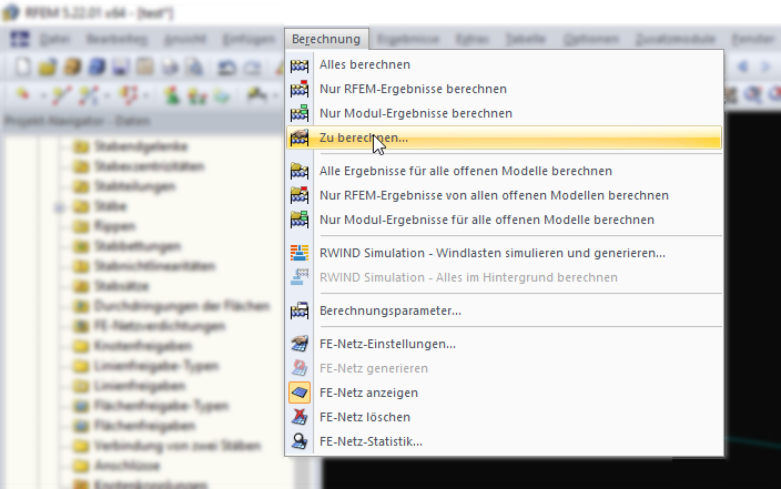 Die "Zu berechnen..."-Funktion im Programm
