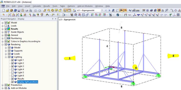 Display light positions