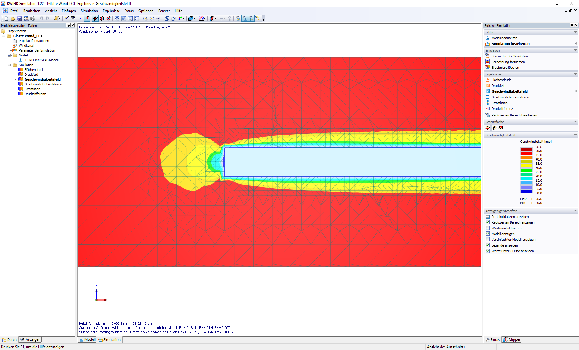 Grenzschichtausbildung in RWIND Simulation