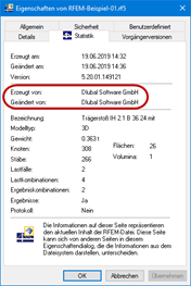 Windows Eigenschaft der Datei