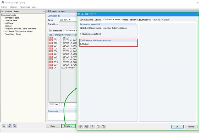 Option zur Kontrolle der Antennendrehung