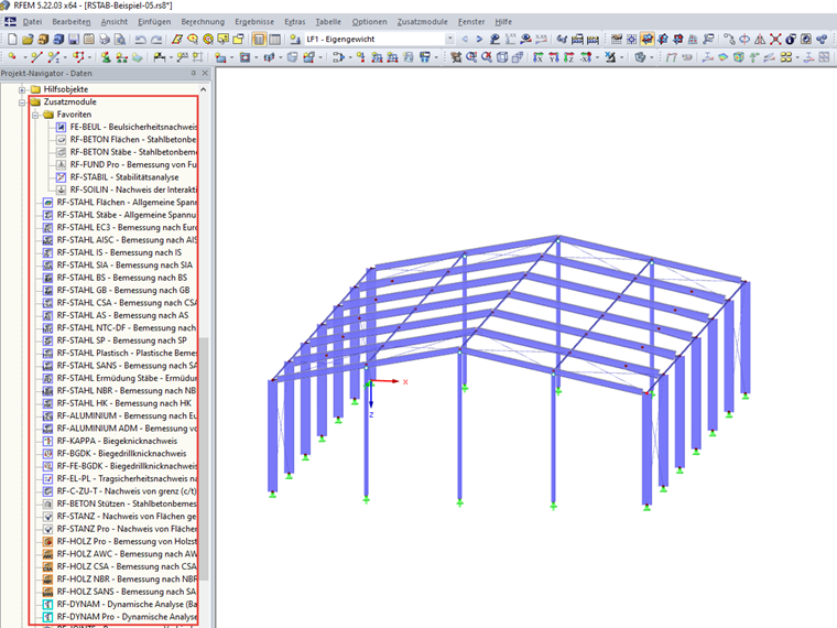 Zusatzmodule im Navigator