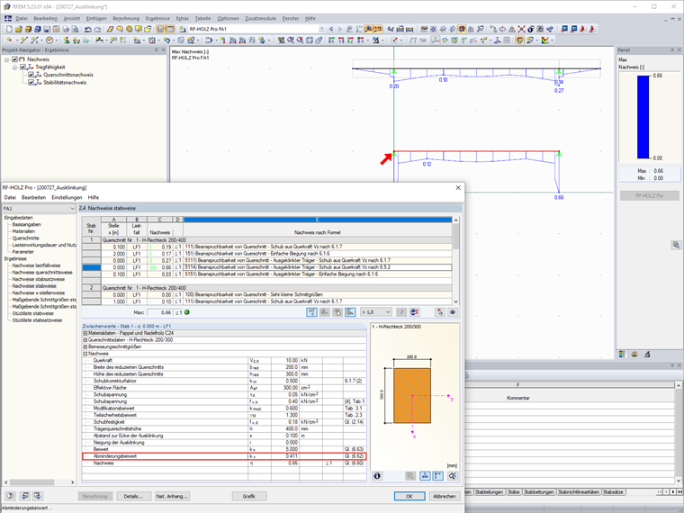 Ausklinkung - Abminderungsbeiwert kleiner 1,0