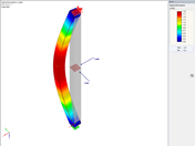Ergebnis (Verformung) für Lastfall mit "vereinten" Lasten aus LF 2 und LF 3