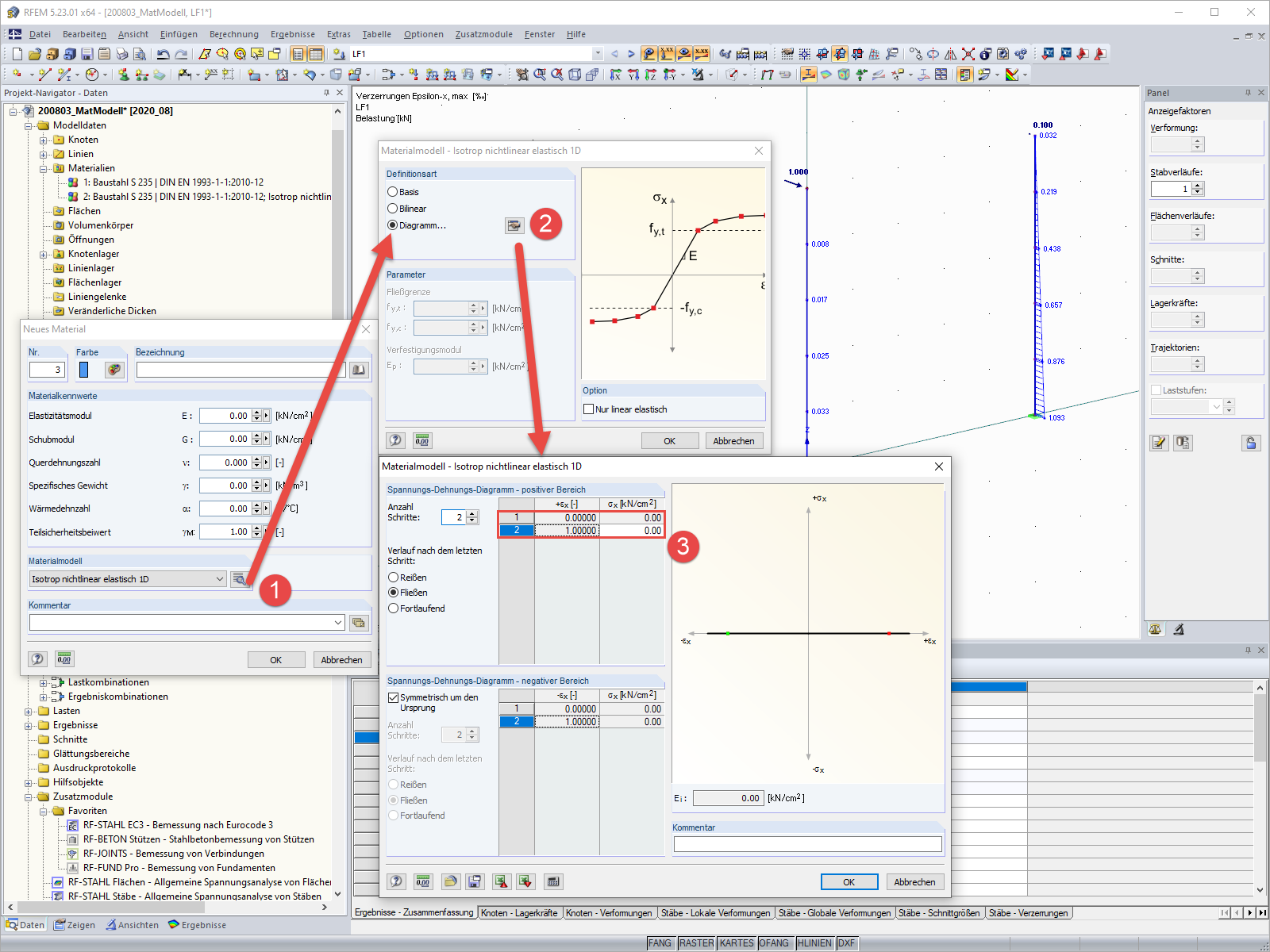 Materialmodell anlegen, falscher Ablauf