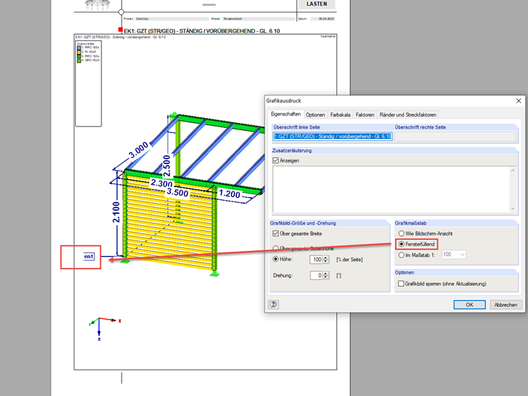 Kommentar im Ausdruckprotokoll