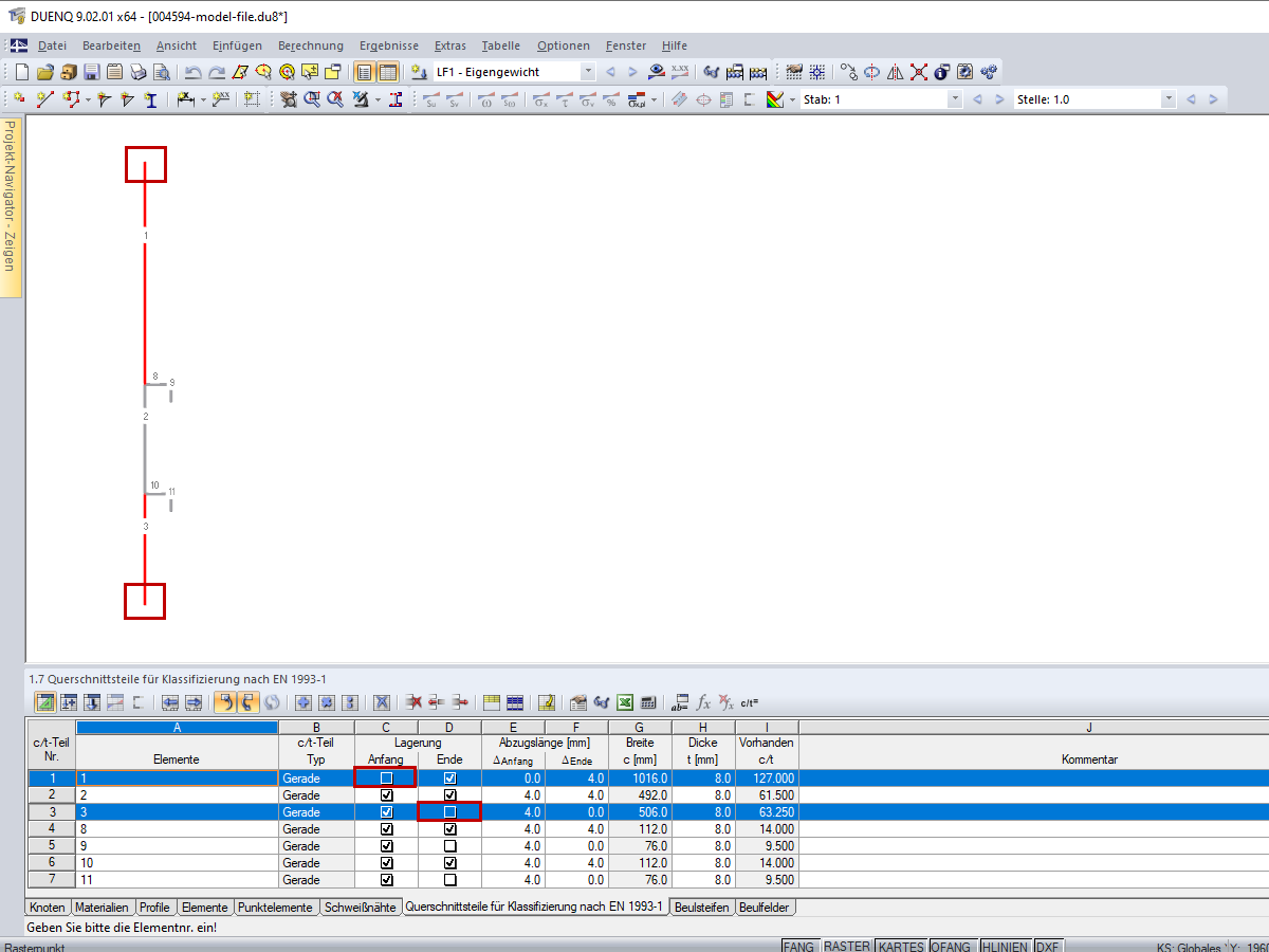 Fehlende Lagerung an den freien Rändern
