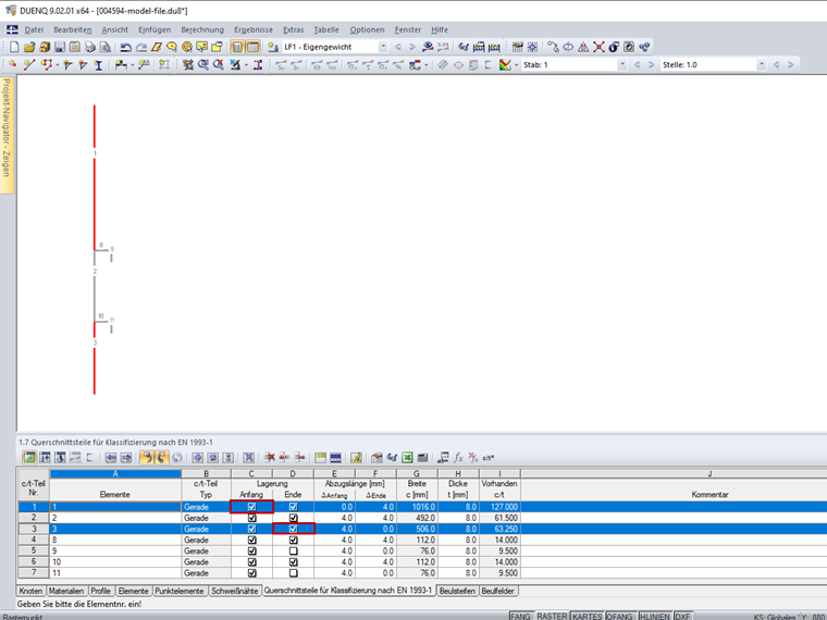 Ergänzte Lagerung an den freien Rändern