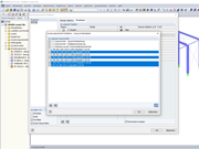 Zu zeigende (Kontrollkästchen aktiviert) und selektierte (blau markiert) Querschnitte