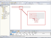 An Schweißnaht 1 angeschlossene Elemente 3 und 5 (rot markiert)