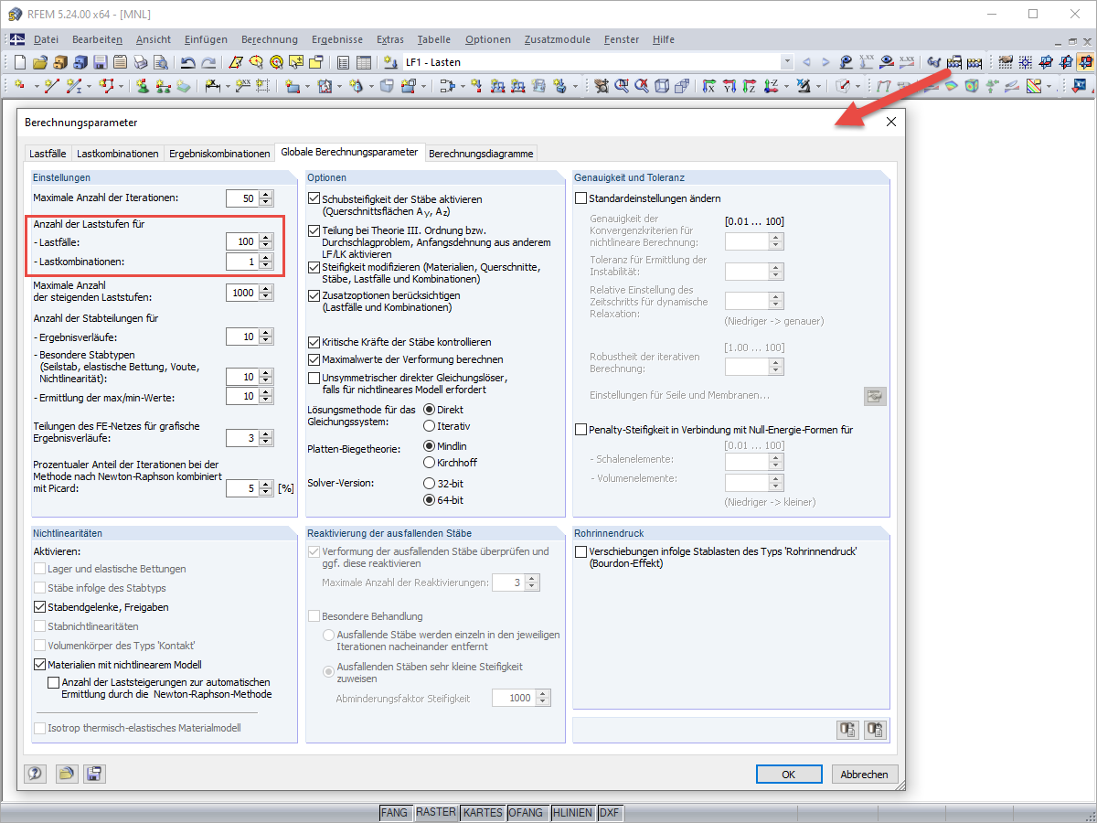Berechnungsparameter