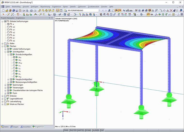 Erfolgreich durchgeführter Formfindungsprozess