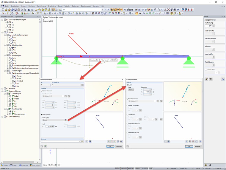Knotenlast bearbeiten