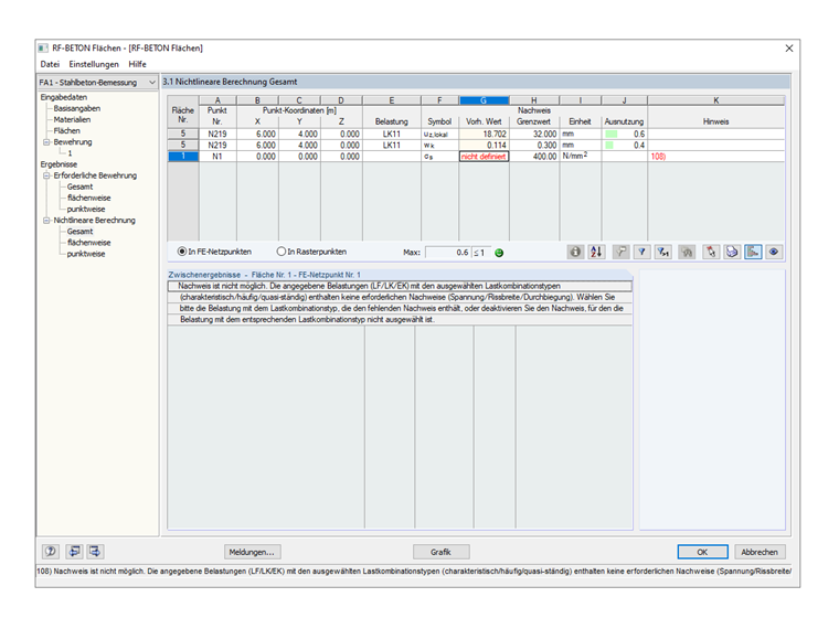 Fehler 108 beim Spannunsnachweis des Betonstahls