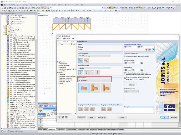 Zusatzmodul Anschlusstyp "Nur Hauptstab"