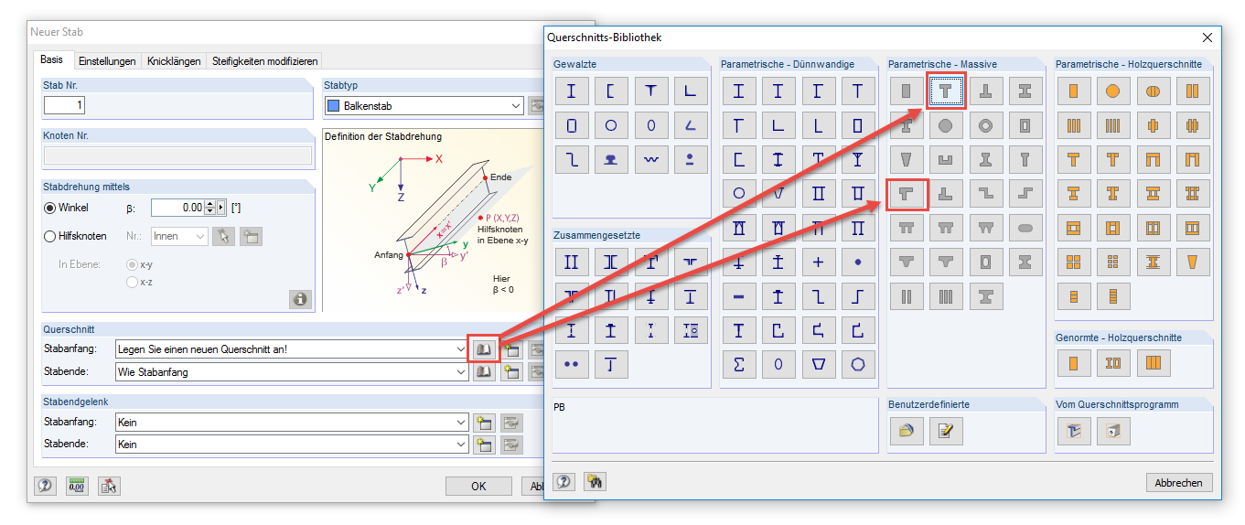 Parametrisch massiver Plattenbalken-Querschnitt