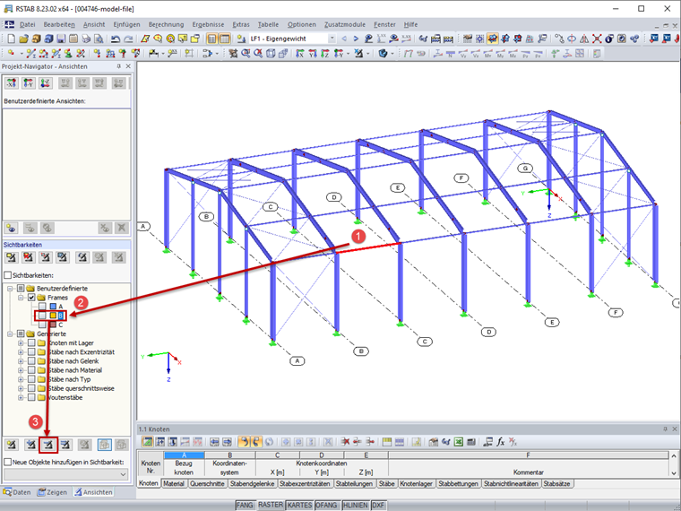 Selektierte Objekte von selektierter benutzerdefinierten Sichtbarkeit entfernen