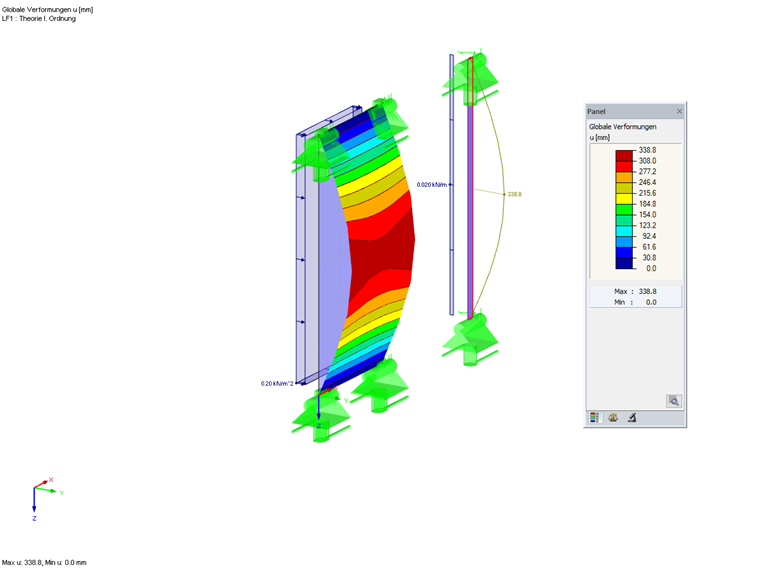 Verformung nach Theorie I. Ordnung