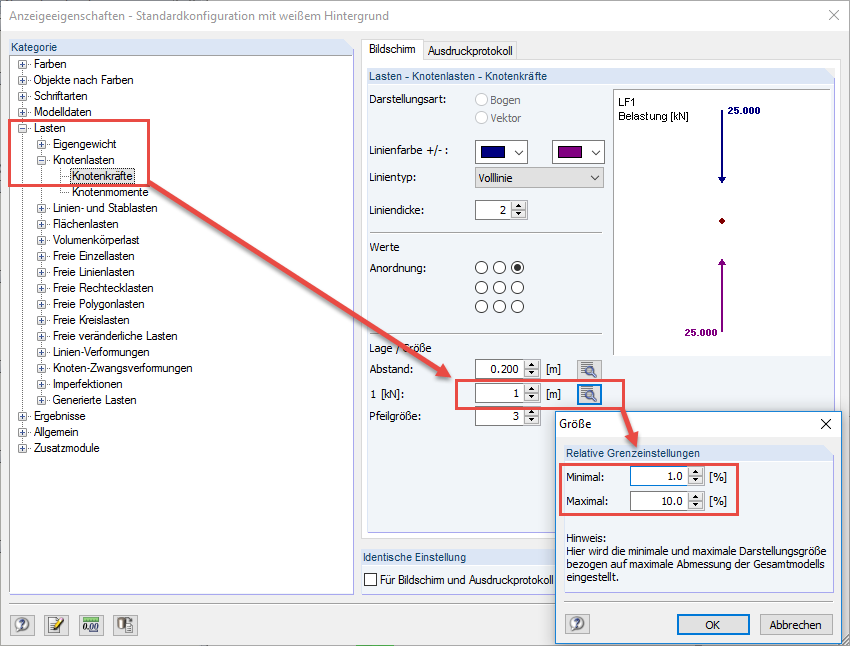 Anzeigeeigenschaften