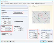 Einstellungen Flächenraster