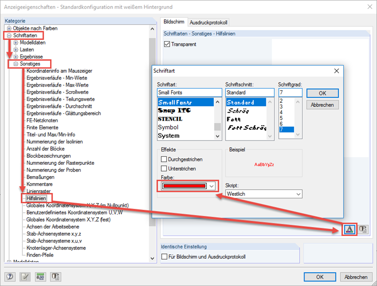 Anzeigeeigenschaften
