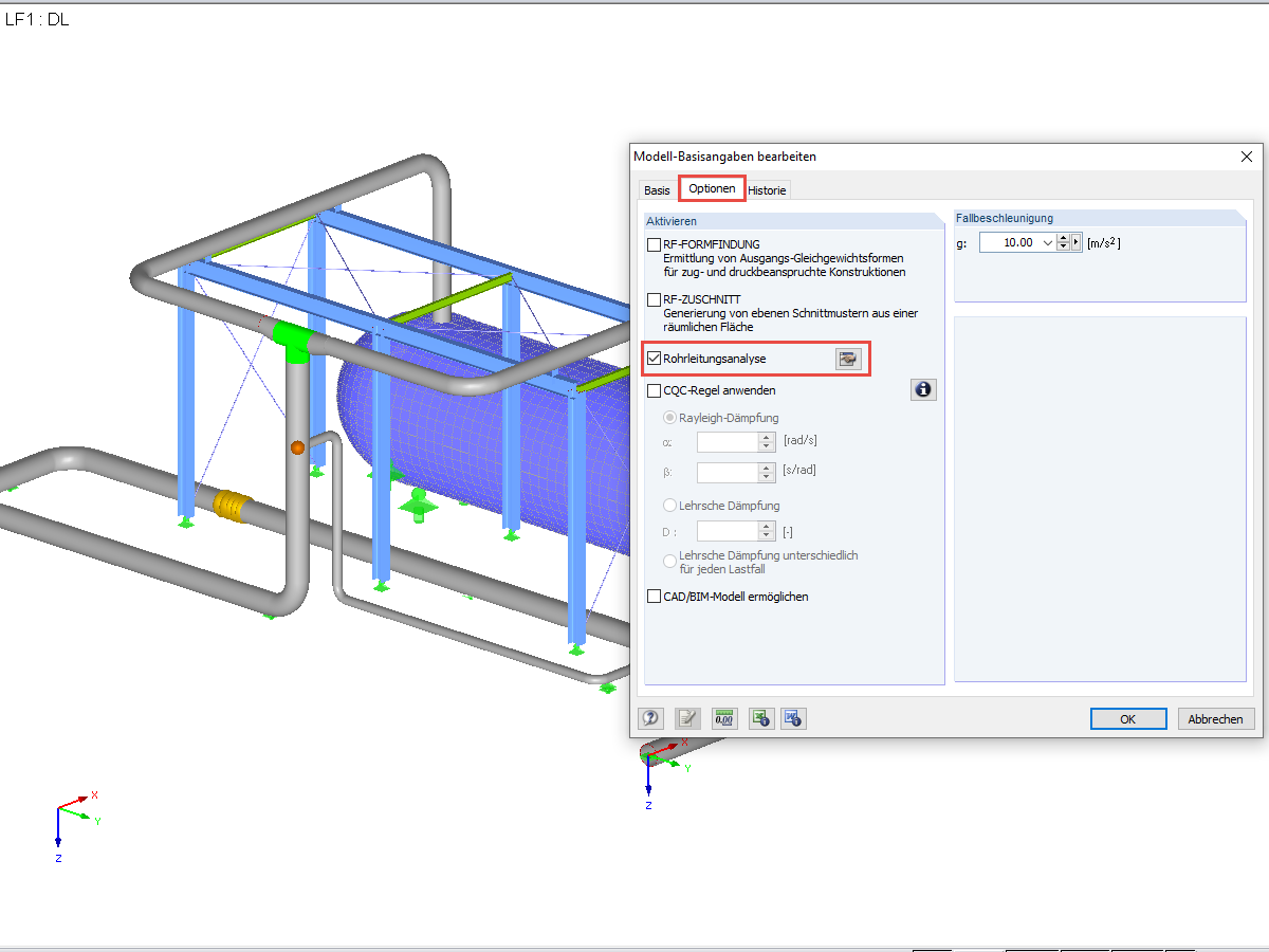 Aktivierung des Zusatzmoduls in den Basisangaben