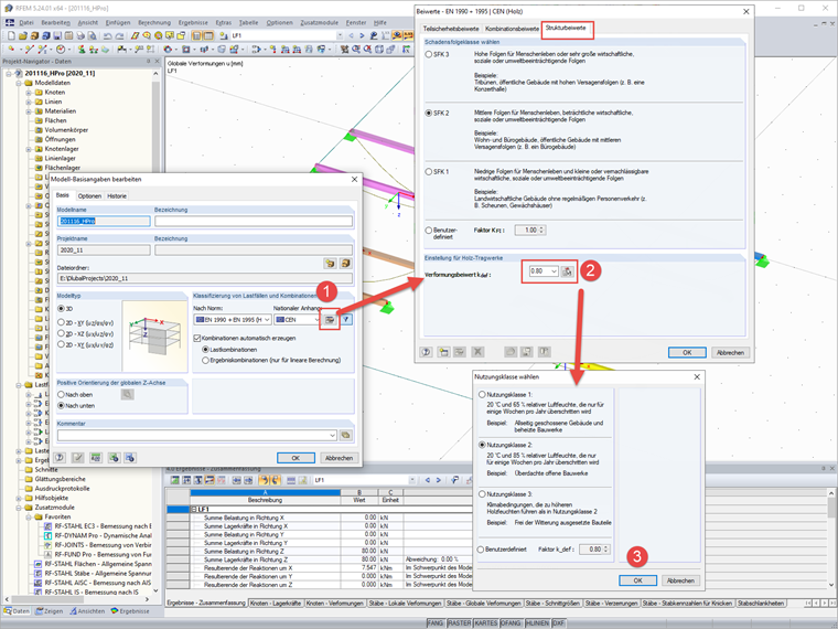 Basisangaben mit Einstellung des Verformungsbeiwerts