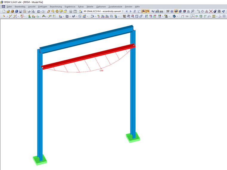 Biegemomentenverlauf des Wandriegels