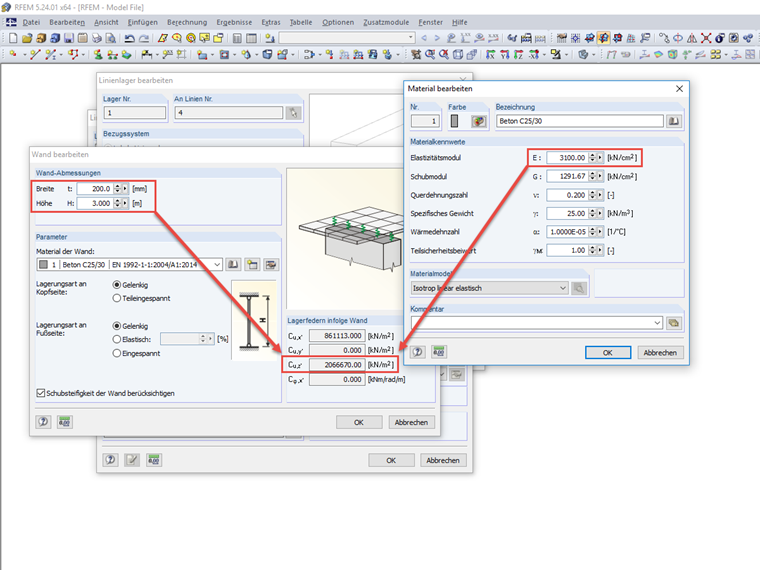 Lagerfeder in z infolge Wand