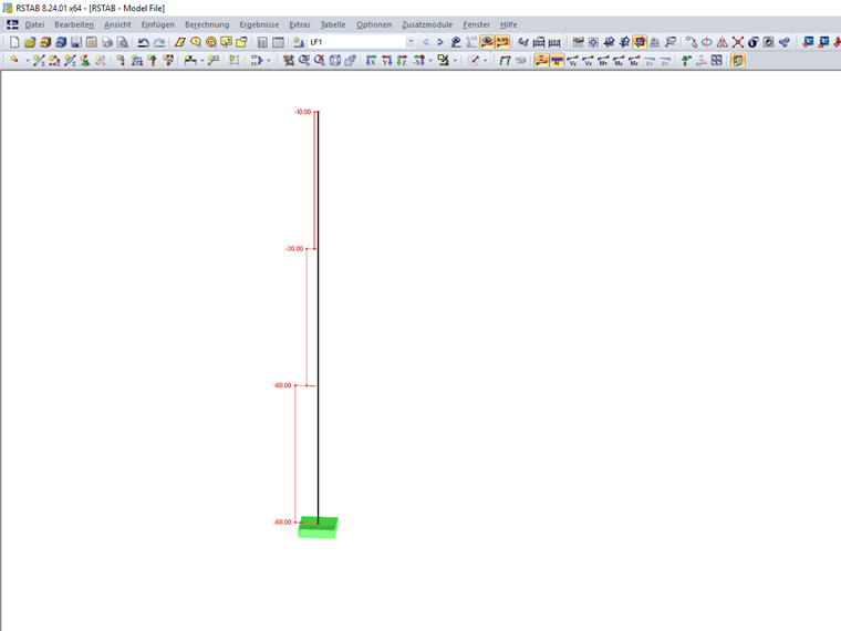 Beispiel: Nicht konstanter Normalkraftverlauf innerhalb eines Stabes