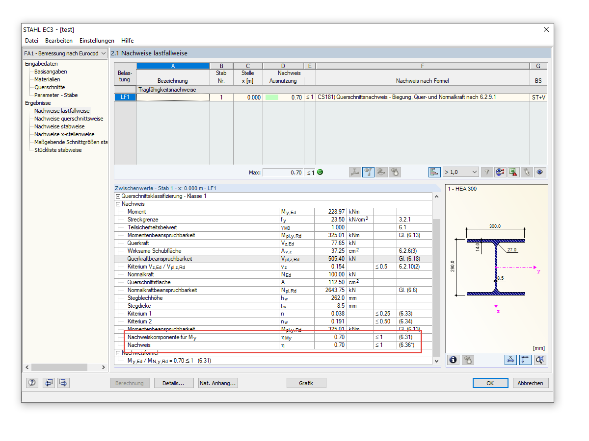 Querschnittsnachweis