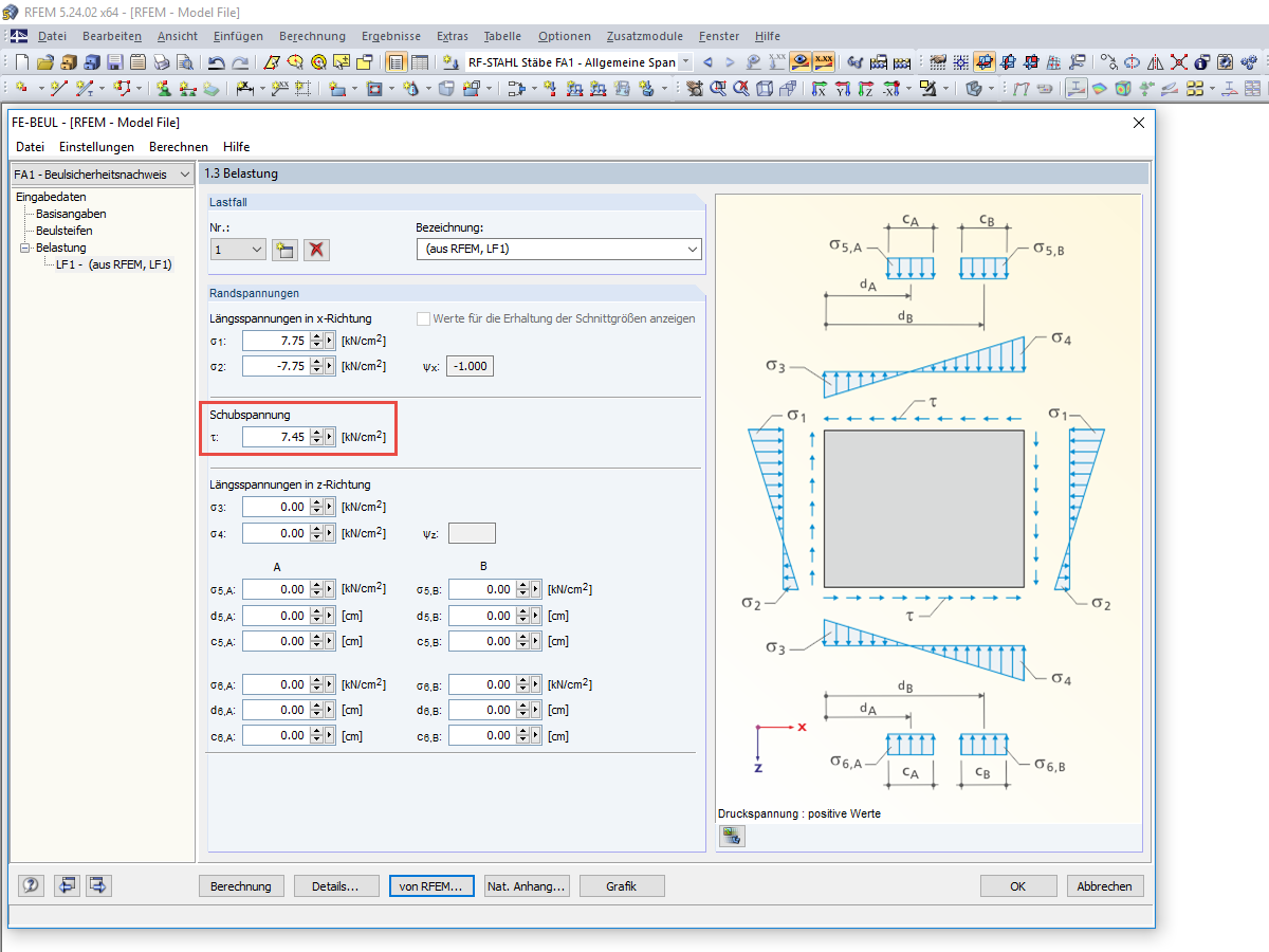 Schubspannung für Beulsicherheitsnachweis