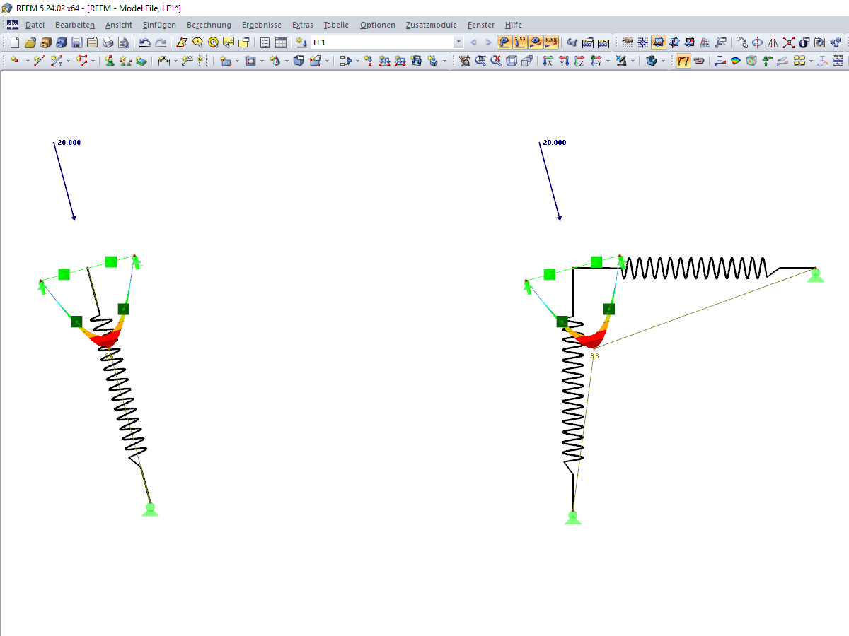 Verformung ohne seitliche Auslenkung der Fläche