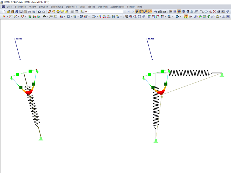 Verformung ohne seitliche Auslenkung der Fläche