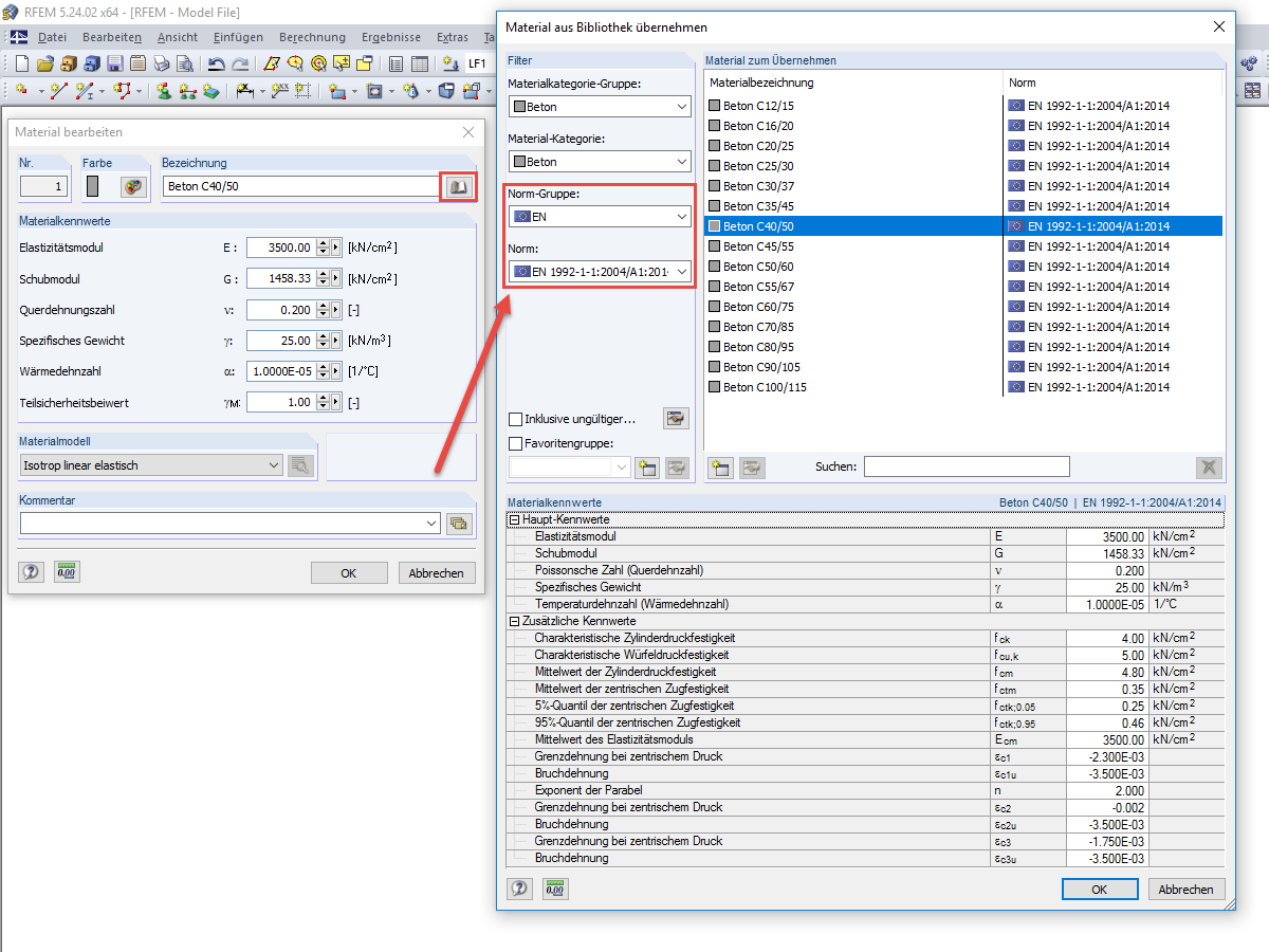 Zuweisung der europäischen Normgruppe