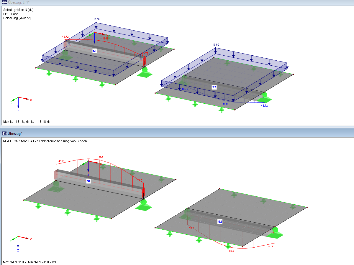 Ausgabe der Normalkraft