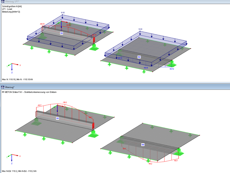 Ausgabe der Normalkraft