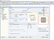Betonquerschnitt mit Bewehrung und Schwerachse