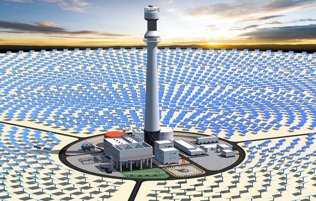 Visualisierung des Solarkraftwerks Haixi, China
(© Cockerill Maintenance & Ingenierie s.a. (CMI))