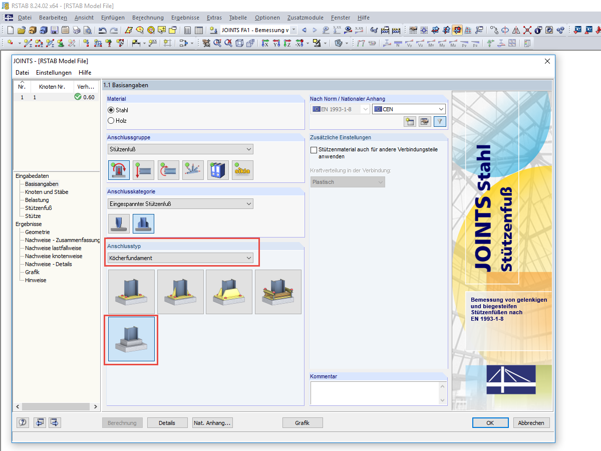Basisangaben: Anschlusstyp
