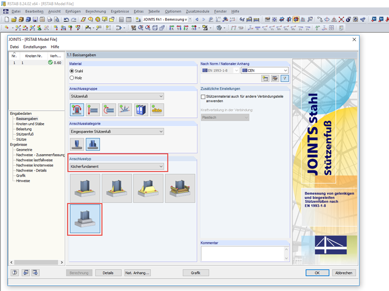 Basisangaben: Anschlusstyp